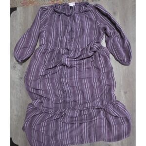 Isabel Maternity Light Purple Long Sleeve Tiered Maxi Dress With Buttons Women S